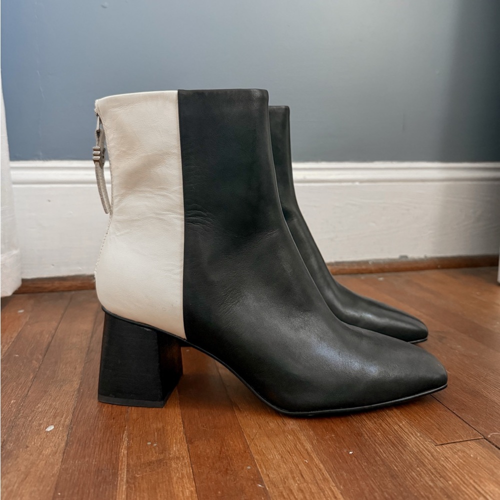 Dolce Vita Fifi Block Heel Boot in Black White
